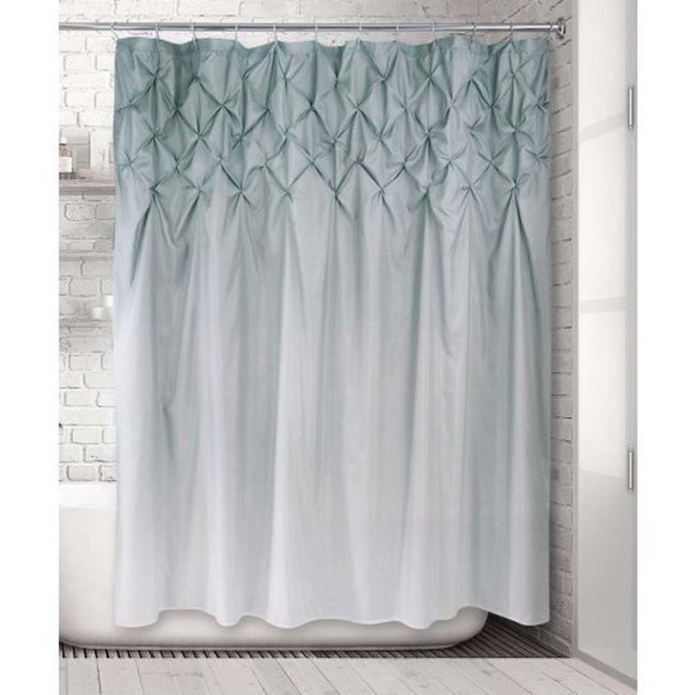 Allure Home Creation Gray Ombre Pintuck Shower Curtain Size 70"x 72" NWT